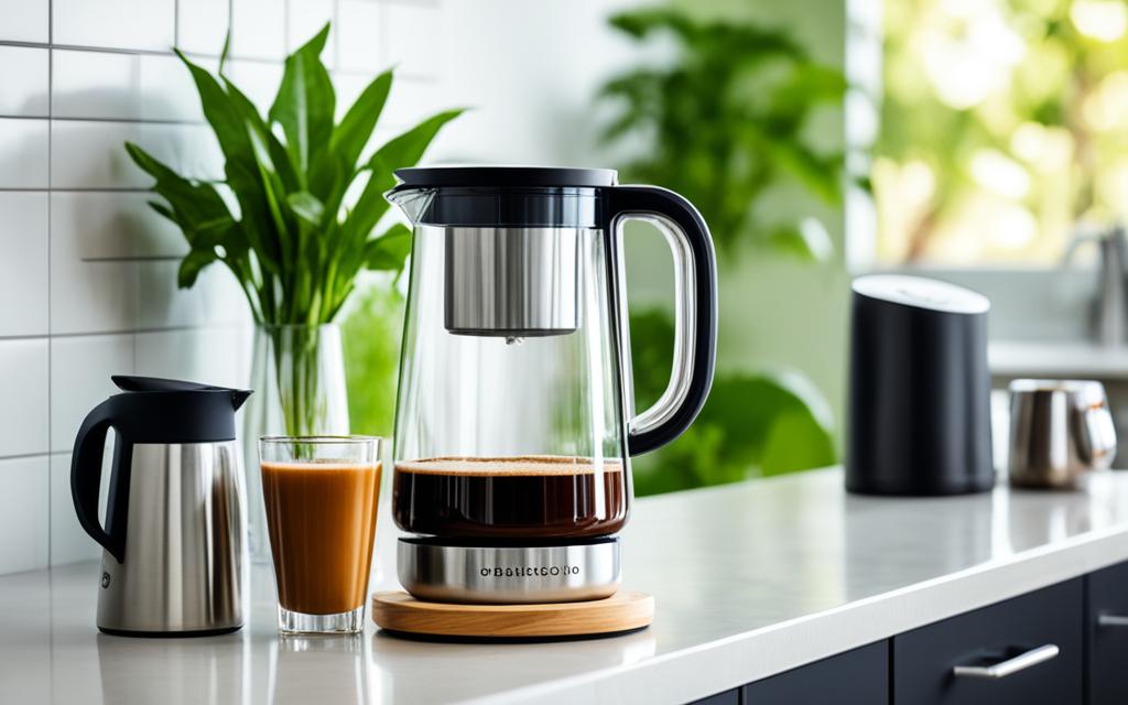 Cafeteira com materiais recicláveis