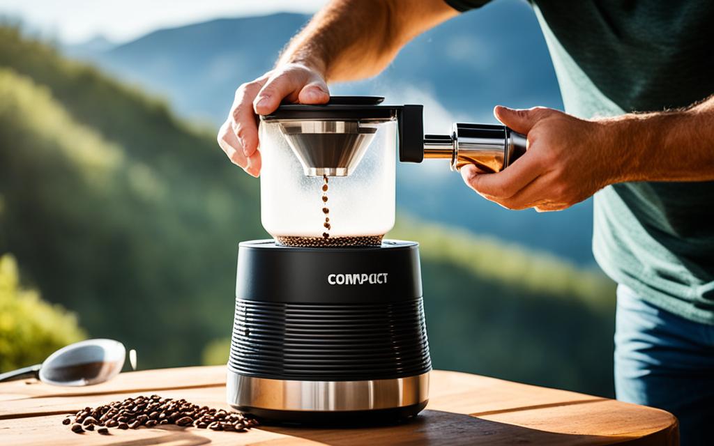 preparar café com cafeteira compacta